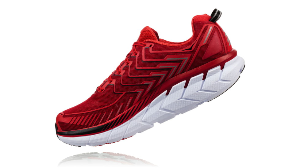 Hoka Mens Clifton 4 Road Running Shoe, Haute Red/High Risk Red, 7 US, 1016723-HRHRR-7