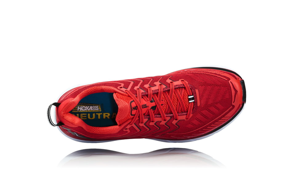 Hoka Mens Clifton 4 Road Running Shoe, Haute Red/High Risk Red, 7 US, 1016723-HRHRR-7