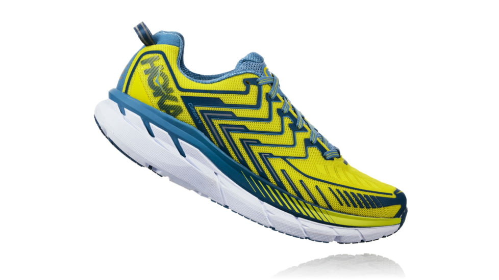 Hoka Mens Clifton 4 Road Running Shoe, Sulphur Spring/Midnight, 7 US, 1016723-SSMD-7
