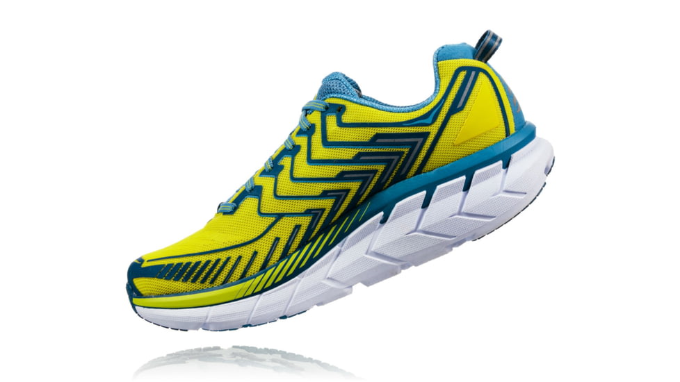 Hoka Mens Clifton 4 Road Running Shoe, Sulphur Spring/Midnight, 7 US, 1016723-SSMD-7