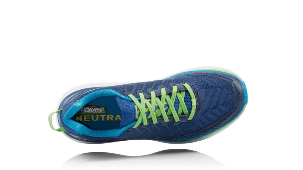 Hoka Mens Clifton 4 Road Running Shoe, True Blue/Jasmine Green, 7 US, 1016723-TBJGR-7