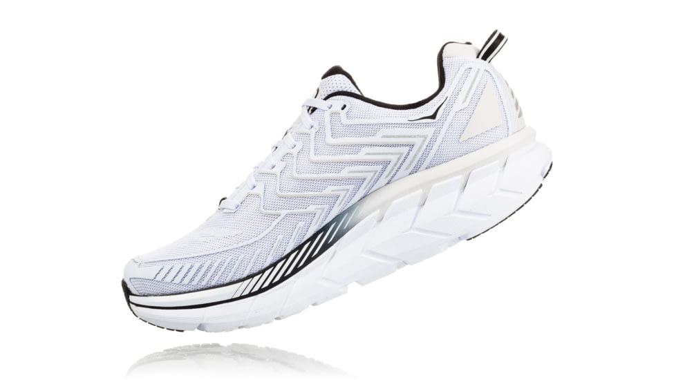 Hoka Mens Clifton 4 Road Running Shoe, White/Black, 14 US, 1016723-WBLC-14