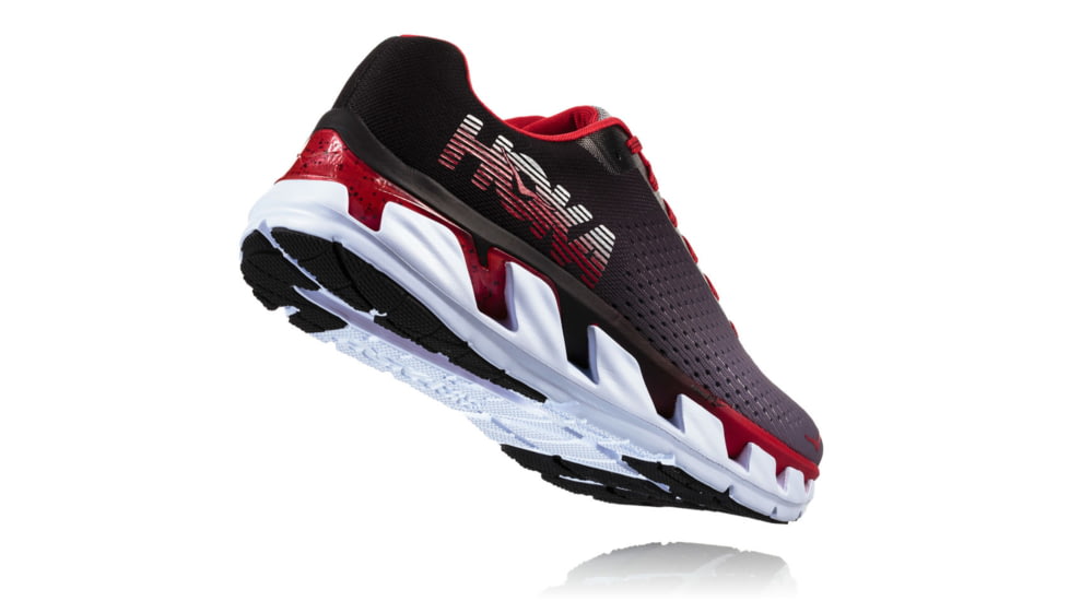 Hoka Mens Elevon Road Running Shoe, Black/Racing Red, 9.5 US, 1019267-BRNR-9.5