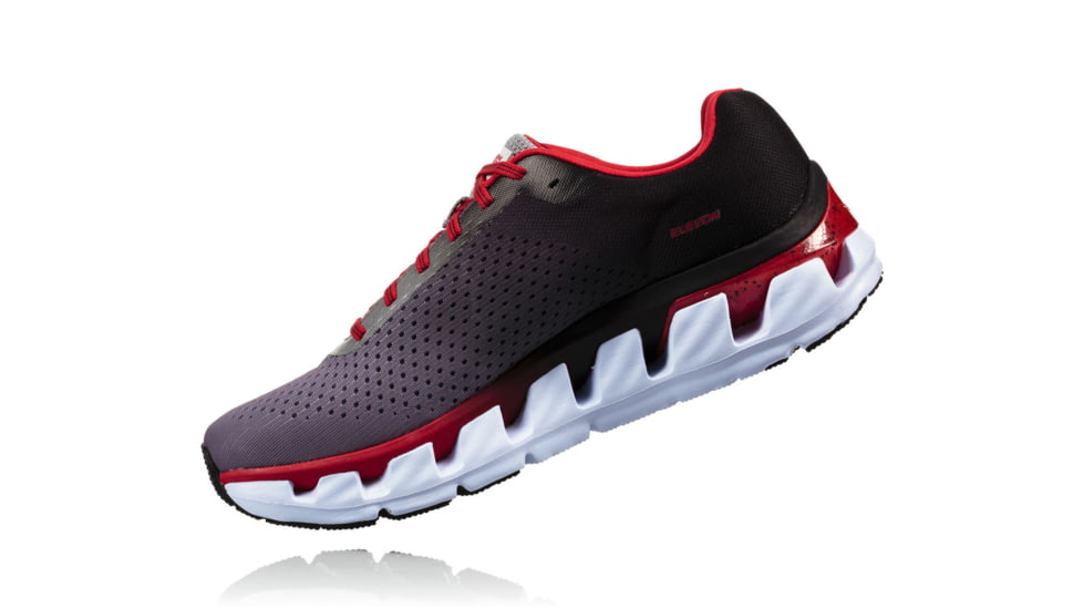 Hoka Mens Elevon Road Running Shoe, Black/Racing Red, 9.5 US, 1019267-BRNR-9.5