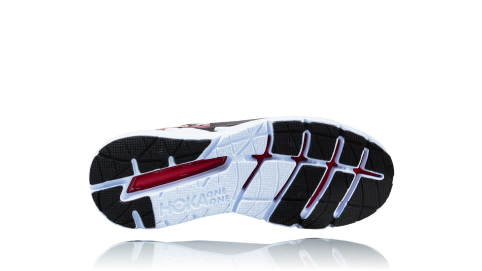 Hoka Mens Elevon Road Running Shoe, Black/Racing Red, 9.5 US, 1019267-BRNR-9.5