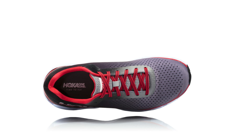 Hoka Mens Elevon Road Running Shoe, Black/Racing Red, 9.5 US, 1019267-BRNR-9.5