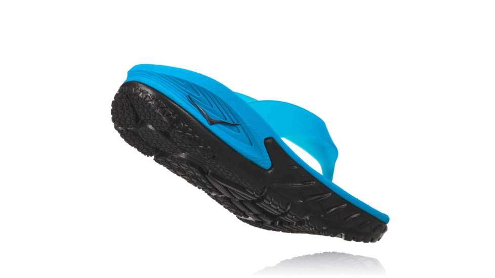 Hoka Mens Ora Recovery Flip Sandal, Black/Process Blue, 10 US, 1018352-BPSB-10