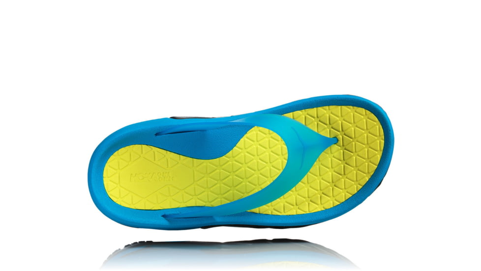 Hoka Mens Ora Recovery Flip Sandal, Black/Process Blue, 10 US, 1018352-BPSB-10