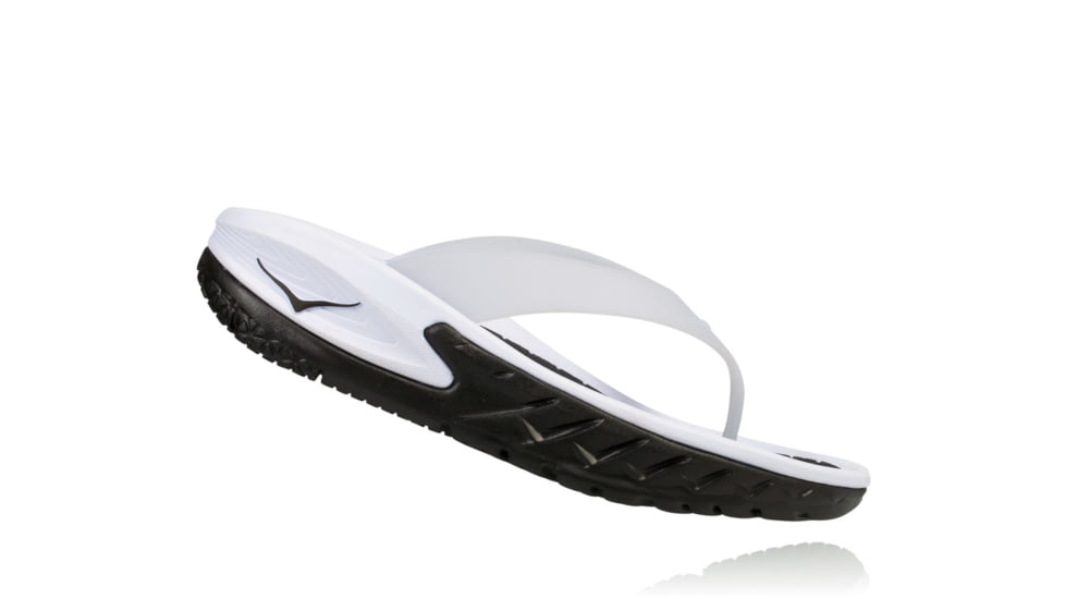 Hoka Mens Ora Recovery Flip Sandal, Black/White, 7 US, 1018352-BWHT-7