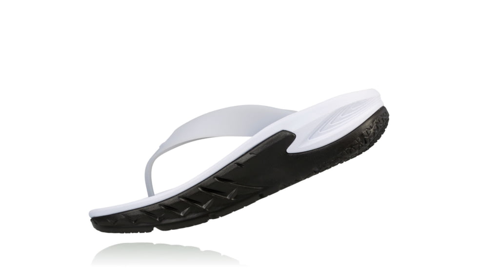 Hoka Mens Ora Recovery Flip Sandal, Black/White, 7 US, 1018352-BWHT-7