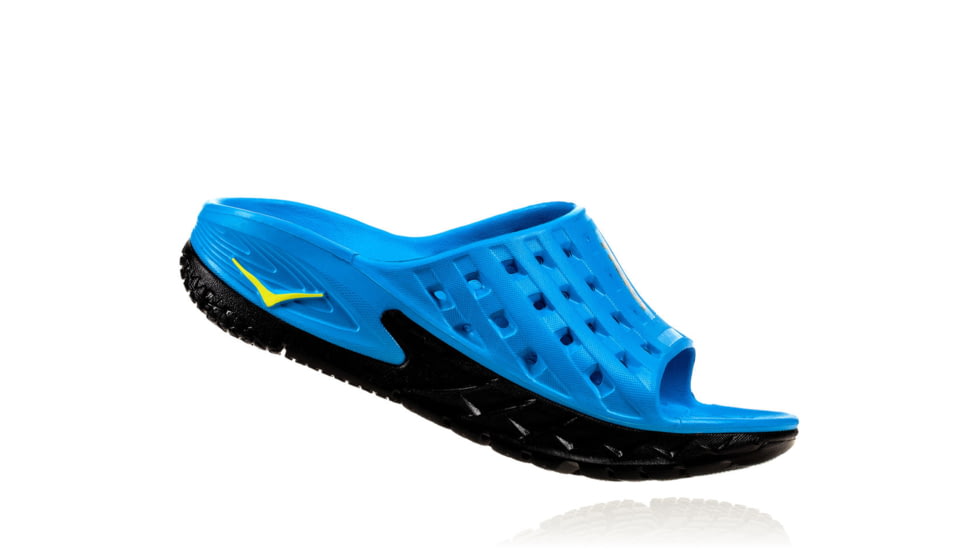 Hoka Mens Ora Recovery Slide Sandal, Black/Process Blue, 7 US, 1014864-BPSB-7