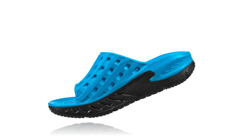 Hoka Mens Ora Recovery Slide Sandal, Black/Process Blue, 7 US, 1014864-BPSB-7