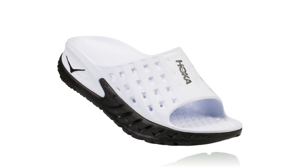 Hoka Mens Ora Recovery Slide Sandal, Black/White, 7 US, 1014864-BWHT-7