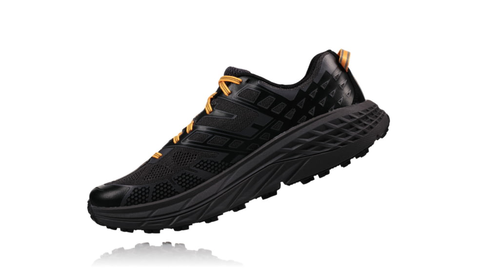 Hoka Mens Speedgoat 2 Trail Running Shoe, Black/Kumquat, 10.5 US, 1016795-BKMQ-10.5