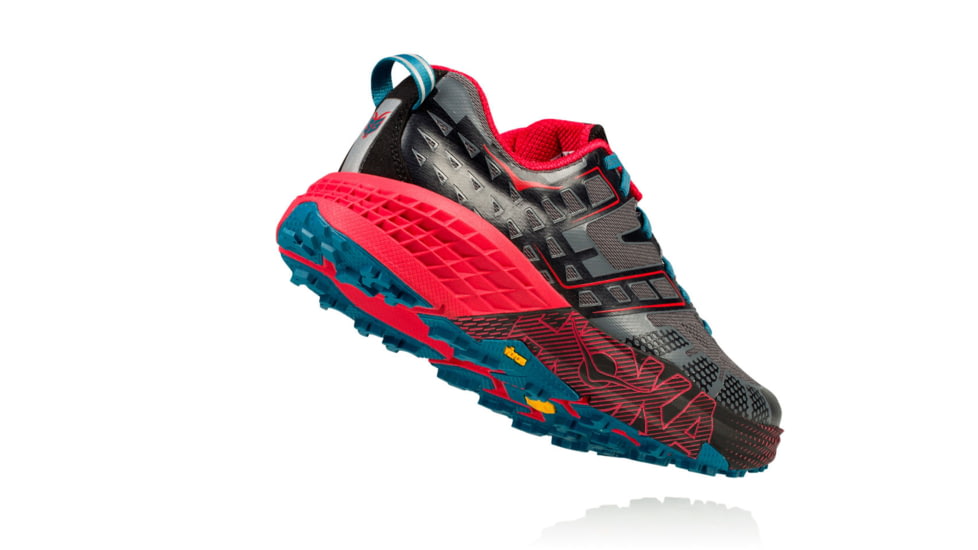 Hoka Mens Speedgoat 2 Trail Running Shoe, Black/True Red, 7 US, 1016795-BTRRD-7