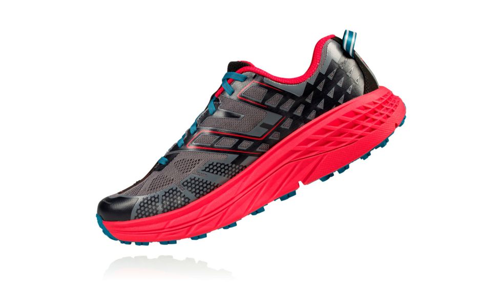 Hoka Mens Speedgoat 2 Trail Running Shoe, Black/True Red, 7 US, 1016795-BTRRD-7