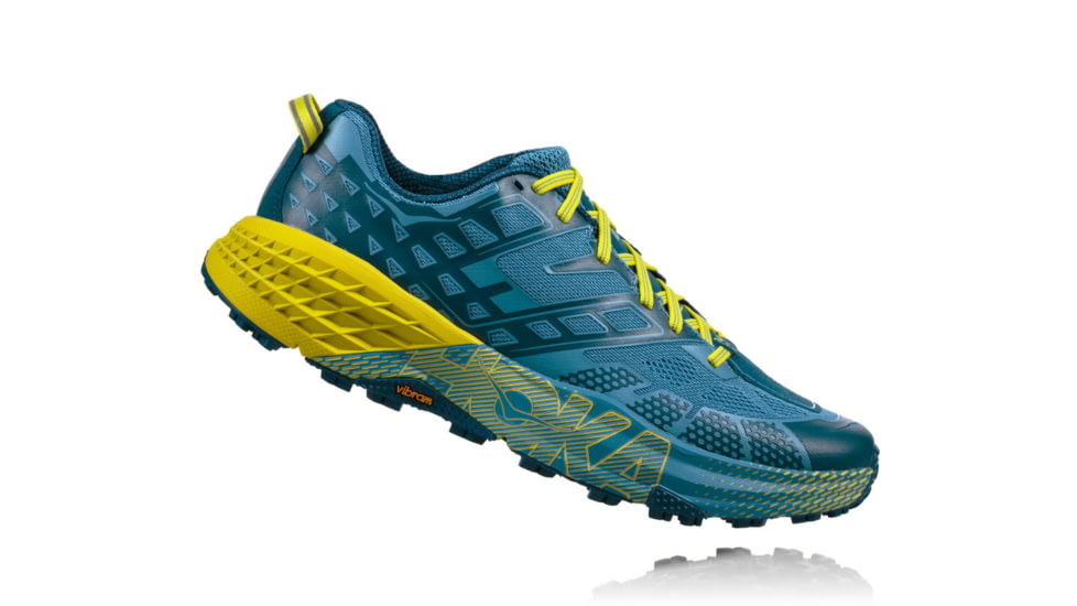 Hoka Mens Speedgoat 2 Trail Running Shoe, Midnight/Niagara, 14 US, 1016795-MTNG-14