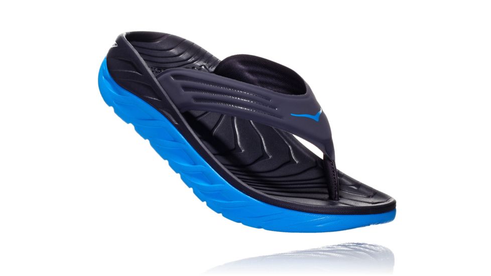 Hoka Ora Recovery Flip Casual Sandals - Mens, Ebony/Dresden Blue, Medium, 7, 1099675-EDNB-7