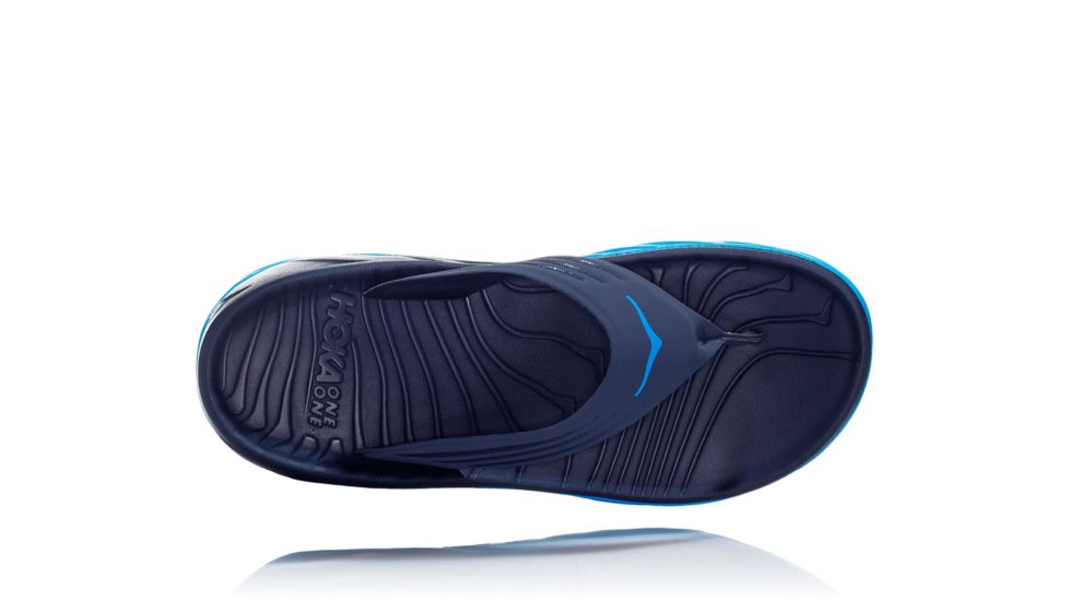 Hoka Ora Recovery Flip Casual Sandals - Mens, Ebony/Dresden Blue, Medium, 7, 1099675-EDNB-7