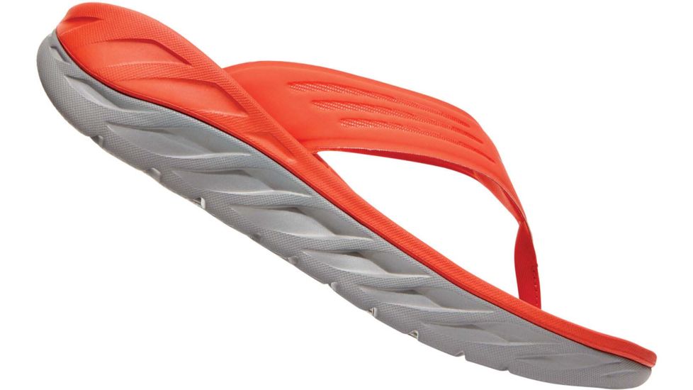 Hoka Ora Recovery Flip Sandals - Mens, Mandarin Red/Wild Dove, 10, 1099675-MRWDV-10