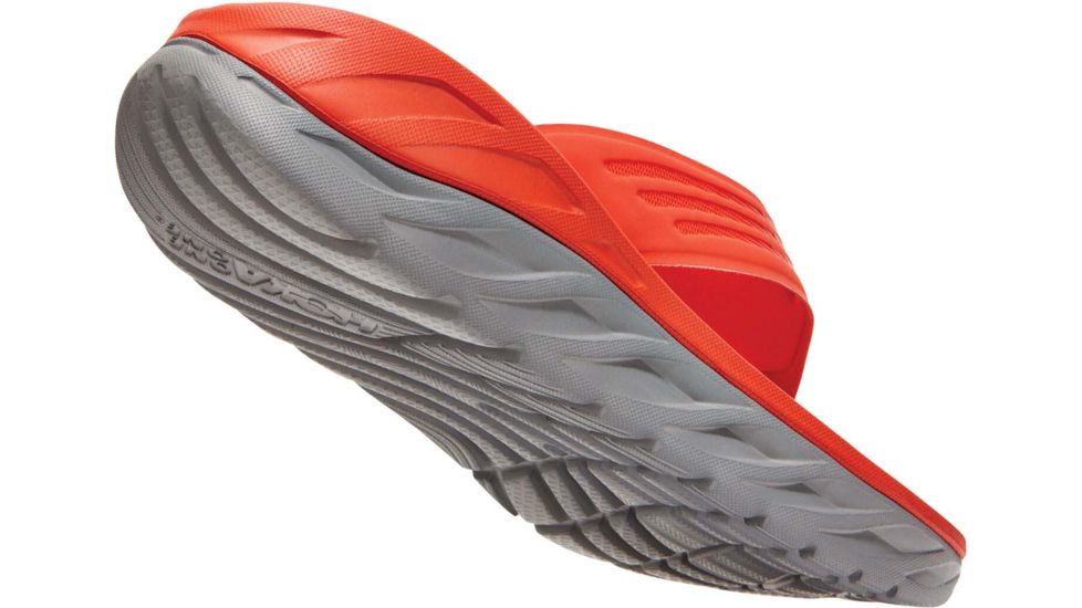 Hoka Ora Recovery Flip Sandals - Mens, Mandarin Red/Wild Dove, 10, 1099675-MRWDV-10