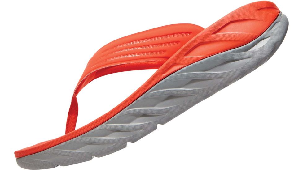 Hoka Ora Recovery Flip Sandals - Mens, Mandarin Red/Wild Dove, 10, 1099675-MRWDV-10