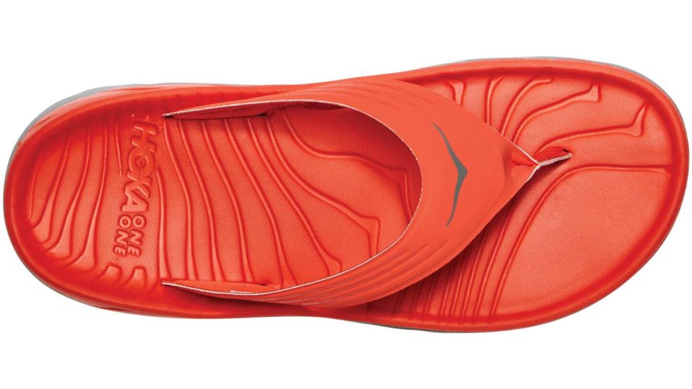 Hoka Ora Recovery Flip Sandals - Mens, Mandarin Red/Wild Dove, 10, 1099675-MRWDV-10