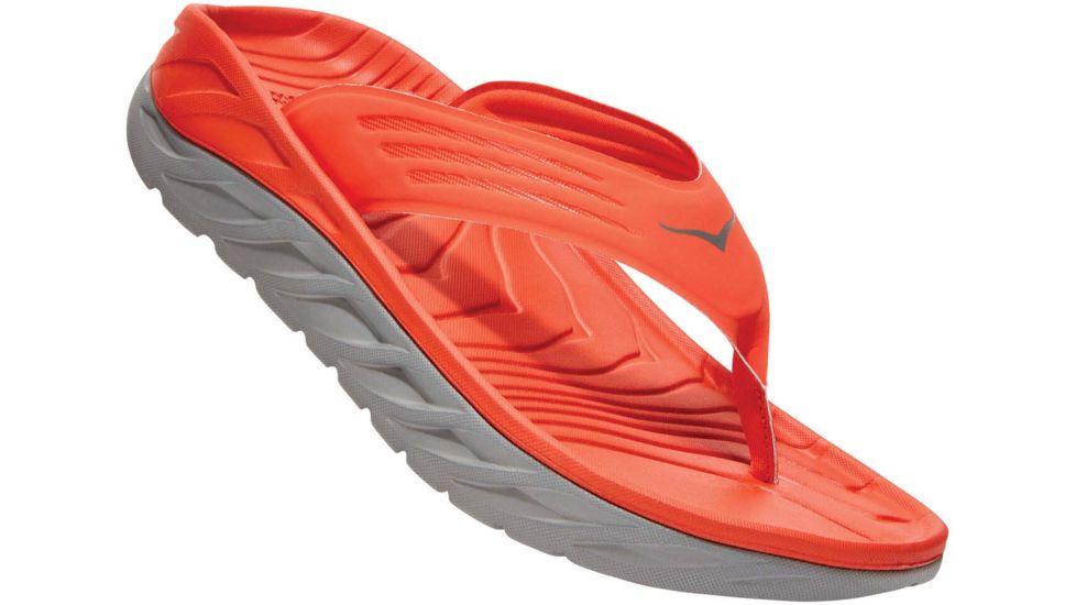 Hoka Ora Recovery Flip Sandals - Mens, Mandarin Red/Wild Dove, 10, 1099675-MRWDV-10