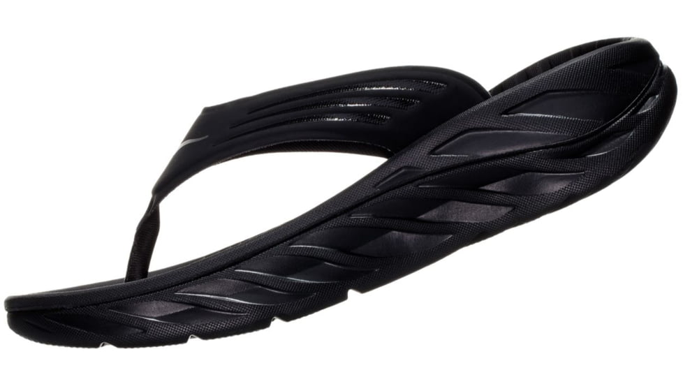 Hoka Ora Recovery Flip Shoes - Mens, Black/Dark Gull Gray, 7, 1099675-BDGGR-07