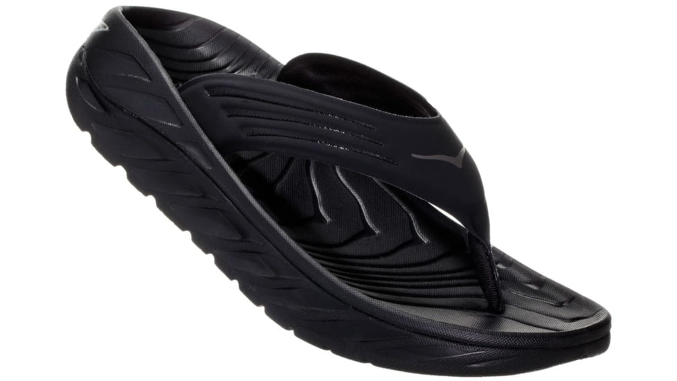 Hoka Ora Recovery Flip Shoes - Men's, Black/Dark Gull Gray, 7, 1099675-BDGGR-07