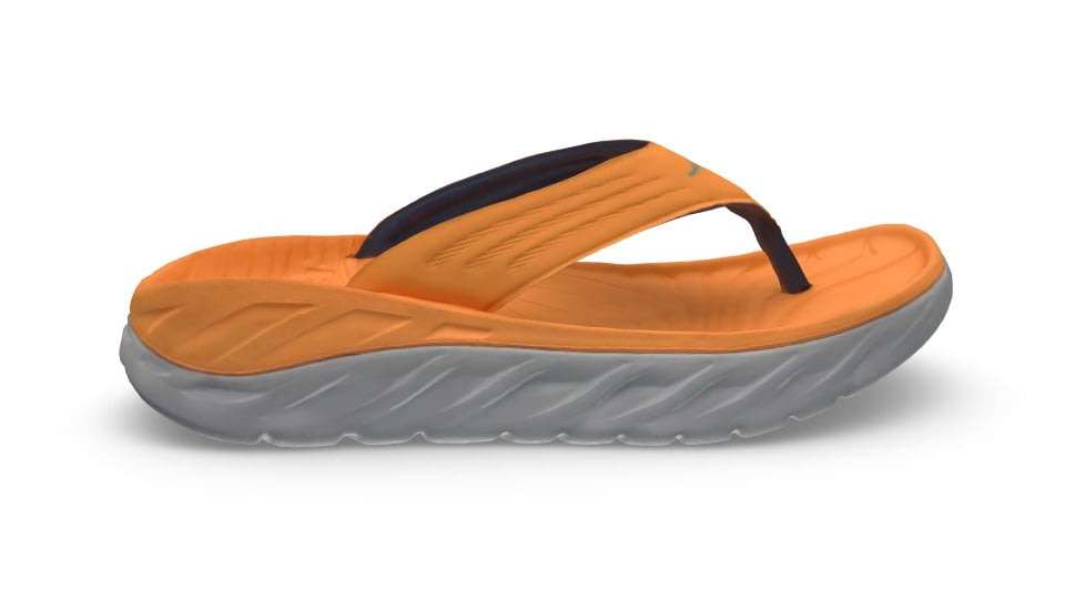 Hoka Ora Recovery Flip Shoes - Mens, Blazing Orange/Lunar Rock, 11, 1099675-BOLR-11