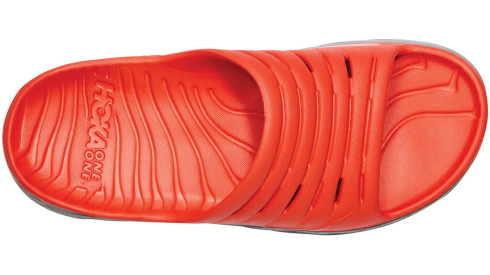 Hoka Ora Recovery Slide Sandals - Mens, Mandarin Red/Wild Dove, 9, 1099673-MRWDV-9