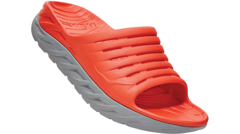 Hoka Ora Recovery Slide Sandals - Mens, Mandarin Red/Wild Dove, 9, 1099673-MRWDV-9