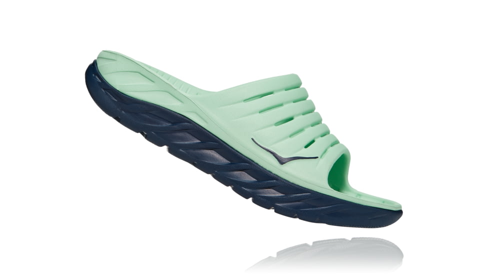 Hoka Ora Recovery Slide Shoes - Mens, Green Ash/Outer Space, 12, 1099673-GAOS-12
