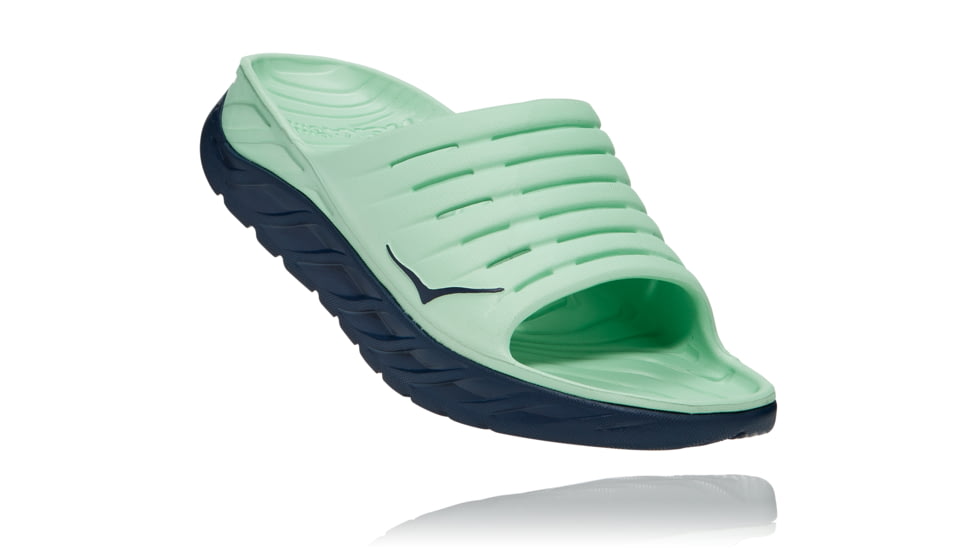 Hoka Ora Recovery Slide Shoes - Mens, Green Ash/Outer Space, 12, 1099673-GAOS-12