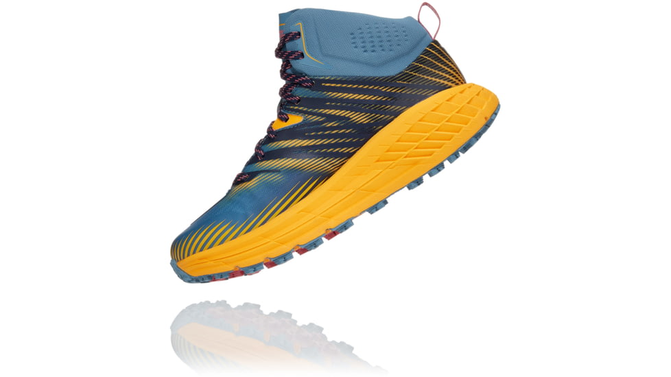 Hoka Speedgoat 2 Mid GTX Hiking Shoes - Womens, Provincial Blue / Saffron, 8, 1106533-PBSF-08