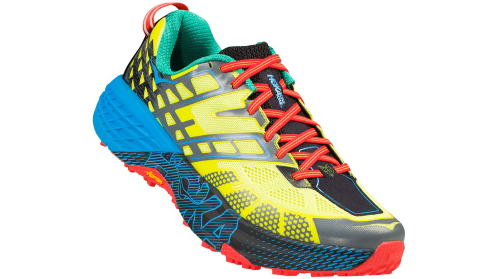 Hoka Speedgoat 2 Trail Running Shoe - Men's-Citrus/Dresden Blue-Medium-13