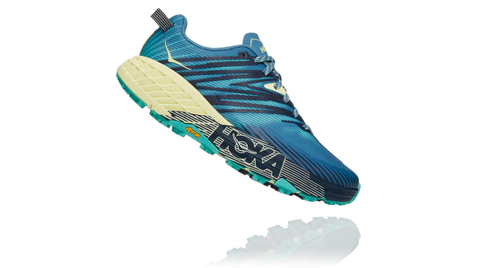 Hoka Speedgoat 4 Shoes - Womens, Provincial Blue/Luminary Green, 7.5, 1106527-PBLG-07.5