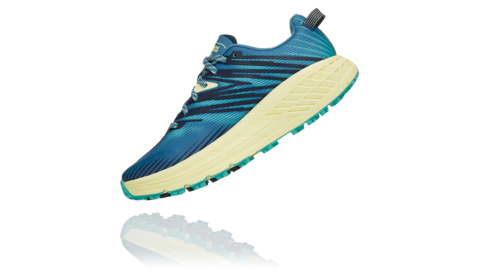 Hoka Speedgoat 4 Shoes - Womens, Provincial Blue/Luminary Green, 7.5, 1106527-PBLG-07.5