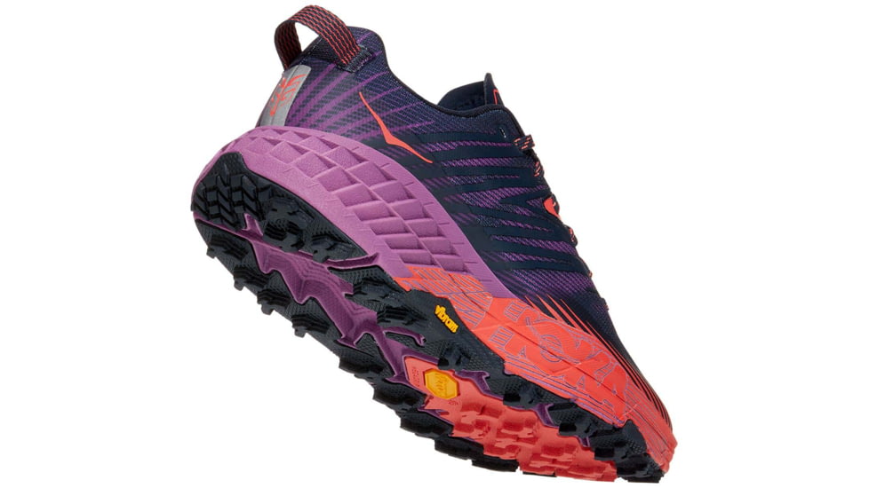 Hoka Speedgoat 4 Trailrunning Shoes - Womens, Outer Space/Hot Coral, 9, Regular, 1106527-OSHC-09