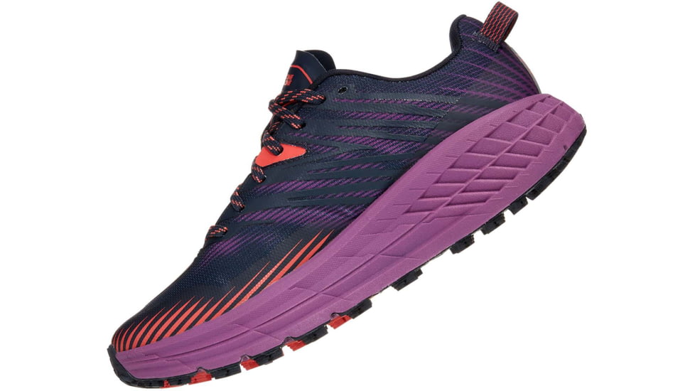 Hoka Speedgoat 4 Trailrunning Shoes - Womens, Outer Space/Hot Coral, 9, Regular, 1106527-OSHC-09