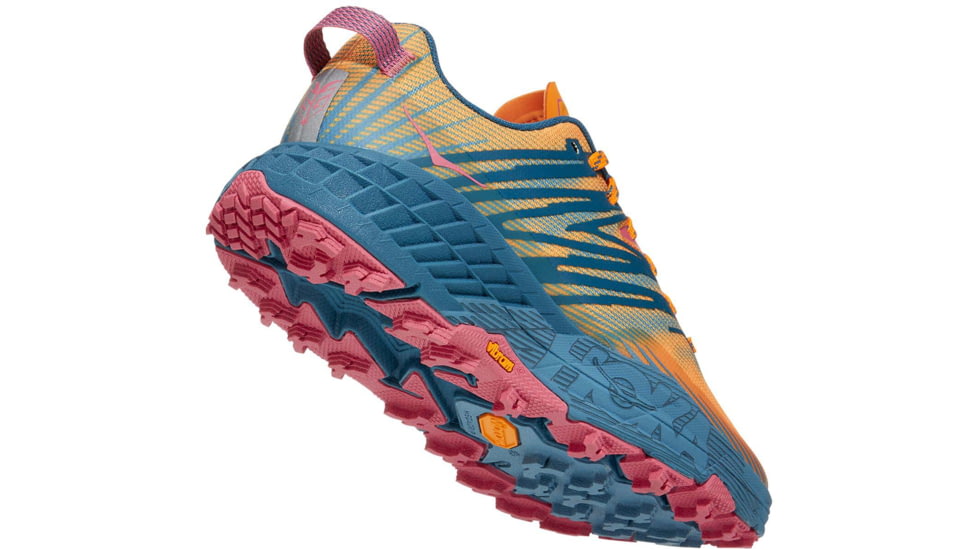 Hoka Speedgoat 4 Trailrunning Shoes - Womens, Saffron/Provincial Blue, 7, Regular, 1106527-SPNB-07
