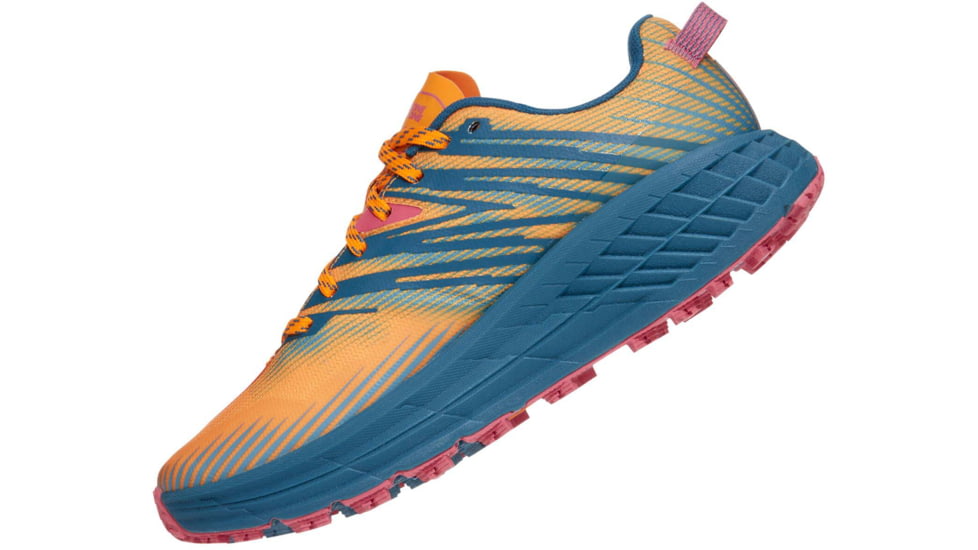 Hoka Speedgoat 4 Trailrunning Shoes - Womens, Saffron/Provincial Blue, 7, Regular, 1106527-SPNB-07