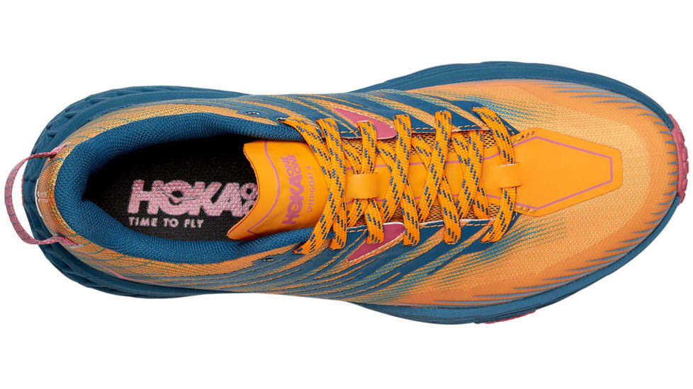 Hoka Speedgoat 4 Trailrunning Shoes - Womens, Saffron/Provincial Blue, 7, Regular, 1106527-SPNB-07