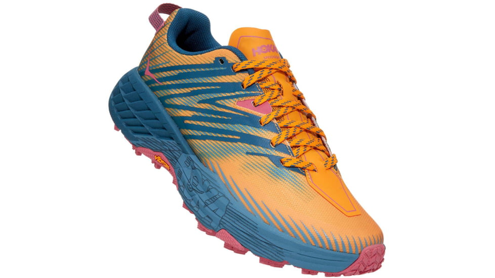 Hoka Speedgoat 4 Trailrunning Shoes - Womens, Saffron/Provincial Blue, 7, Regular, 1106527-SPNB-07