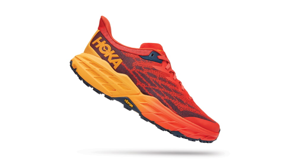 Hoka Speedgoat 5 Shoes - Mens, Fiesta / Radiant Yellow, 10EE, 1123159-FRYL-10EE