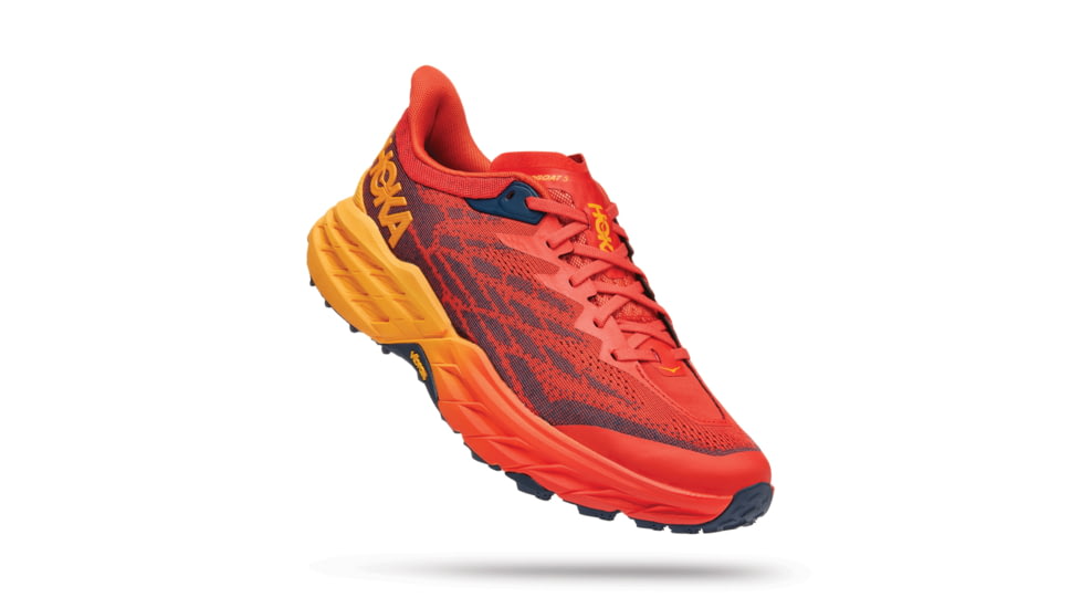 Hoka Speedgoat 5 Shoes - Mens, Fiesta / Radiant Yellow, 10EE, 1123159-FRYL-10EE