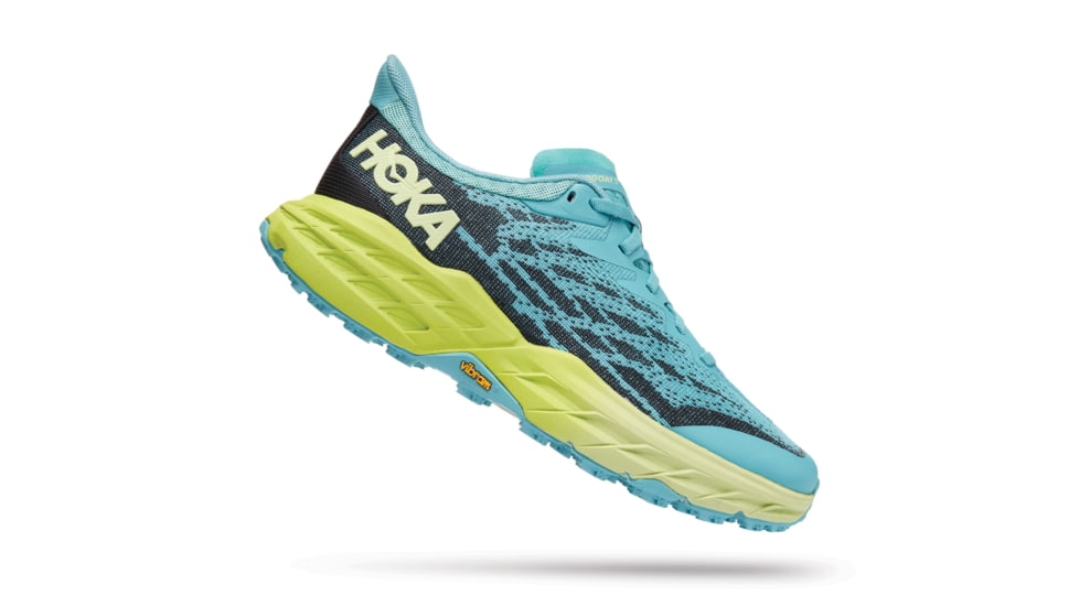 Hoka Speedgoat 5 Shoes - Womens, Coastal Shade / Green Glow, 10.5B, 1123158-CSGG-10.5B