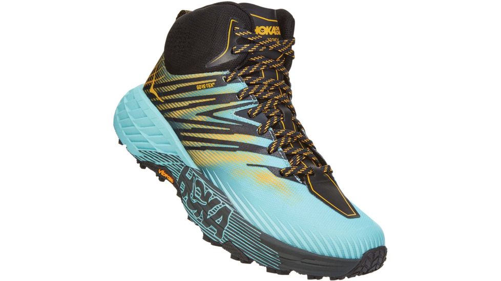 Hoka Speedgoat Mid GTX Hiking Shoes - Womens, Antigua Sand/Golden Rod, 7.5, 1106533-ASGRD-7.5