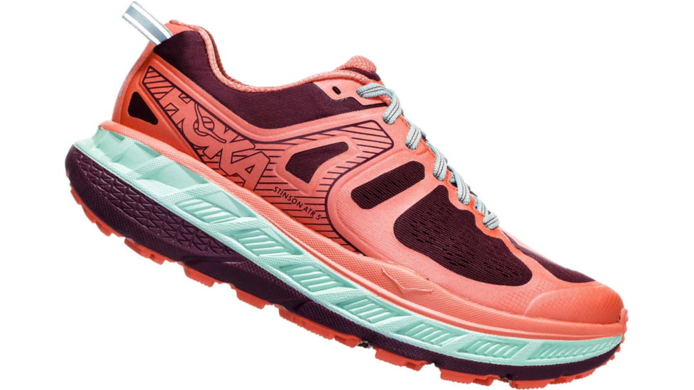 Hoka Stinson Atr 5 Trail Running Shoes - Womens, Fig/Emberglow, Medium, 8, 1099730-FEMB-8